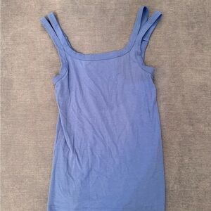 NWOT oversized size xs Blue Ribbed Tank Top